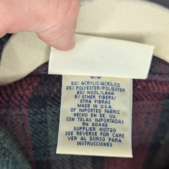 Vintage Arizona Plaid Southwestern Wool Blend barn Jacket coat size men's Medium - Picture 6 of 6